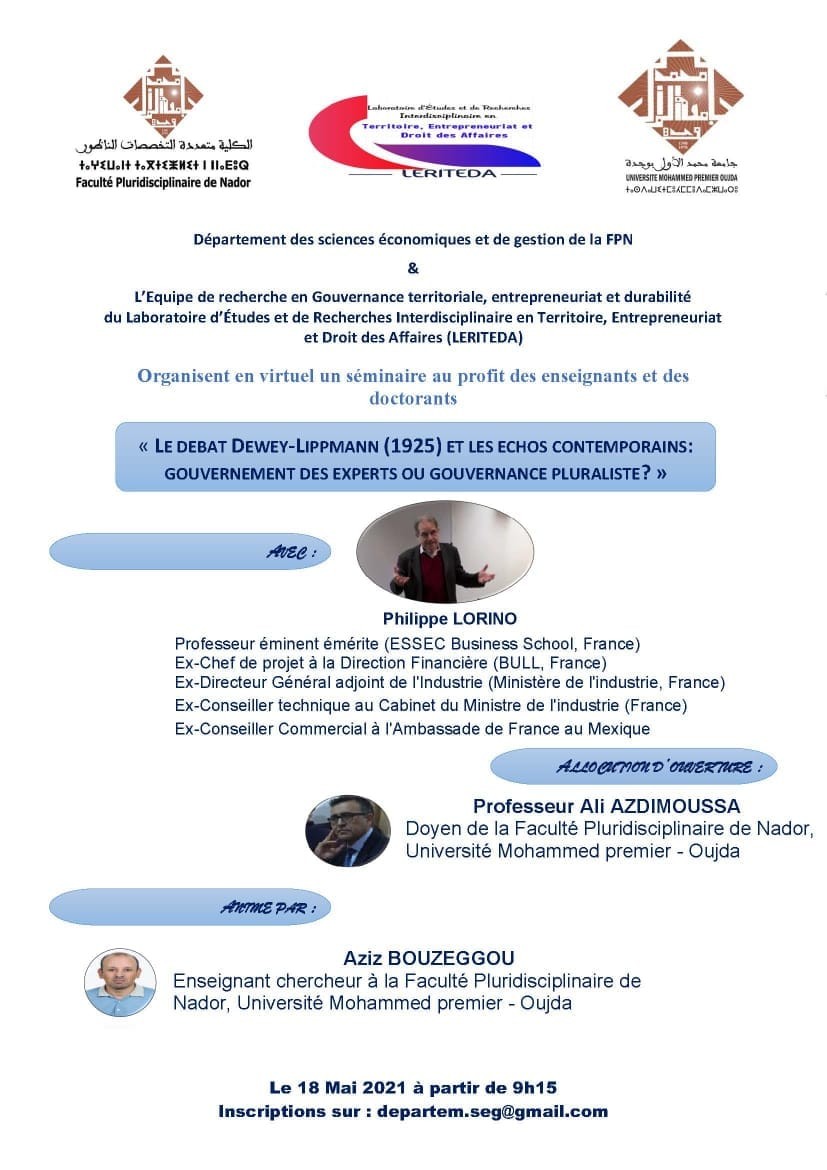 Le débat DEWEY-LIPPMANN (1925) et les echos contemporains: Gouvernement des experts ou gouvernance pluraliste?